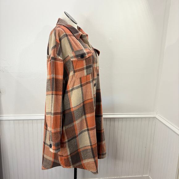 Involand Plus Size 20W Flannel Plaid Shacket Shirt Duster Fall Swiftie Evermore - Picture 13 of 13